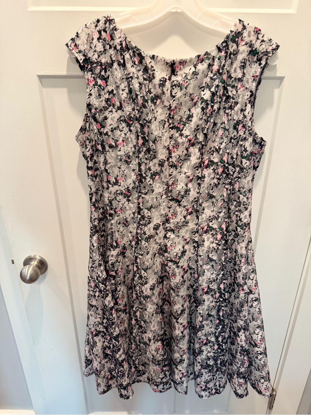 Danny & Nicole Size 16 Floral Fit Flare Dress Black Pink Sleeveless